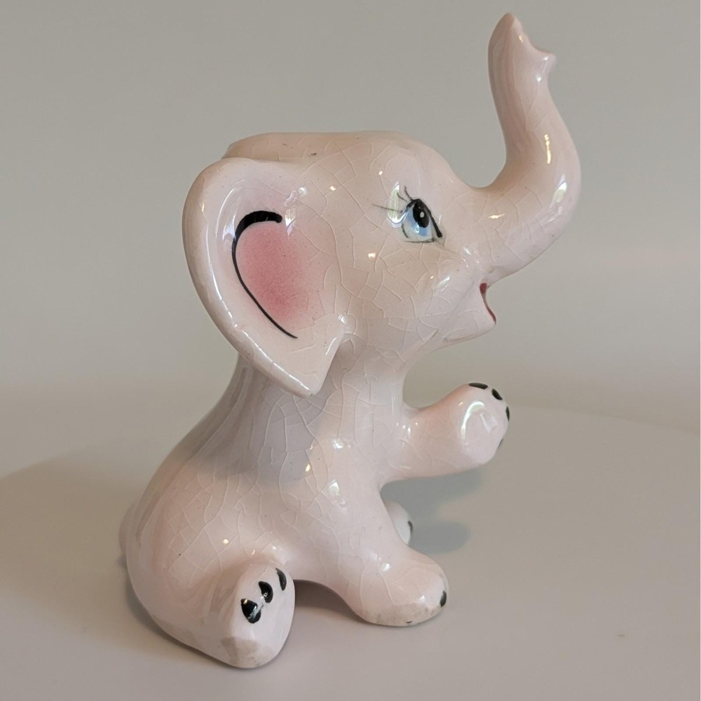 Vintage Pink Elephant Salt And‎ Pepper Shakers Anthropomorphic - Picture 6 of 16